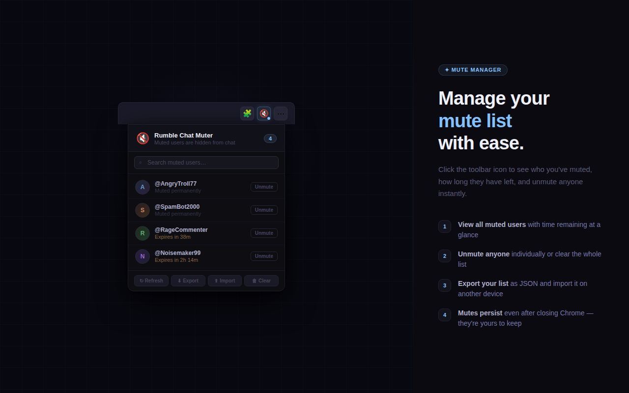 Managing your mute list